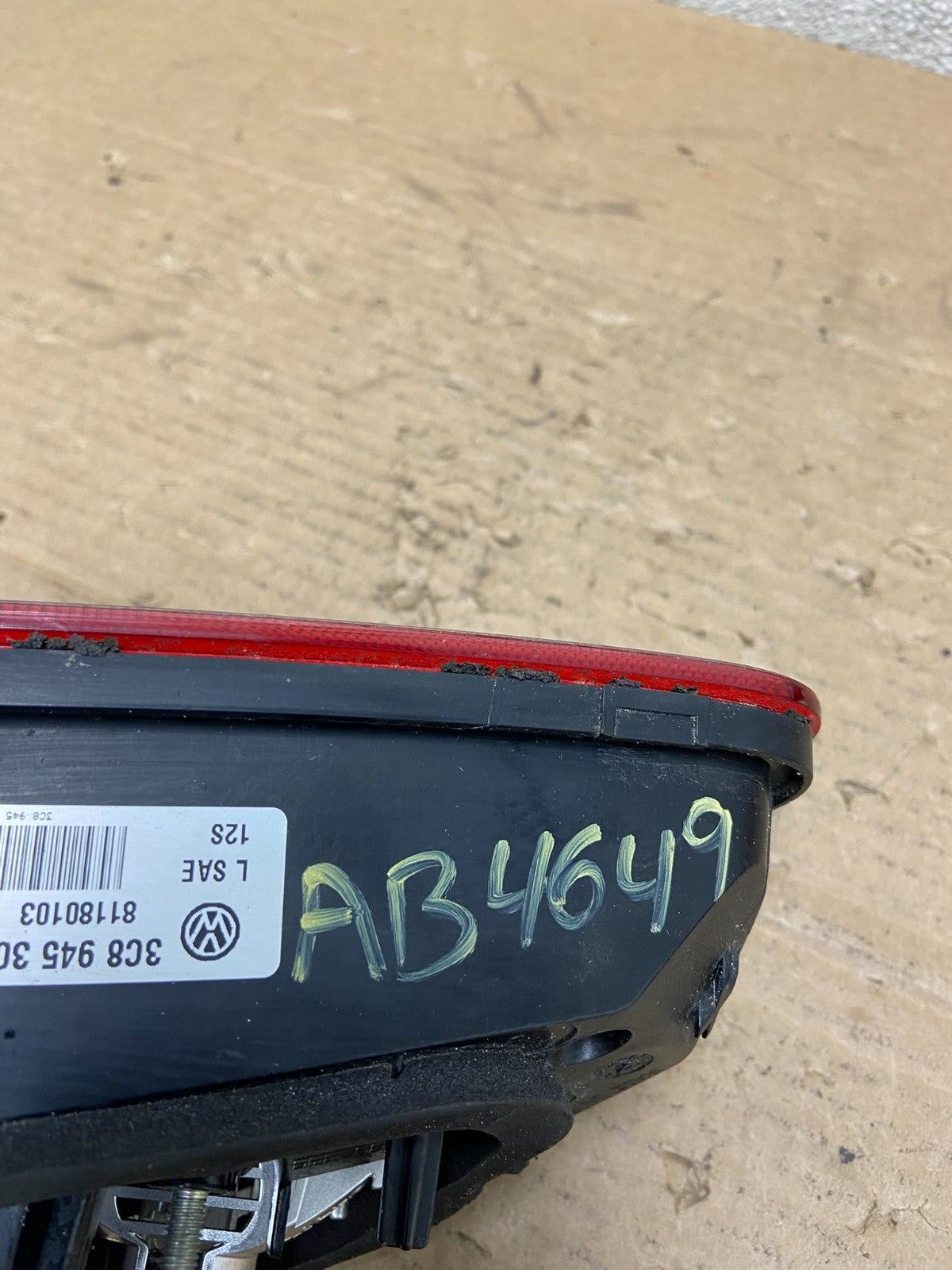 2013 - 2017 Volkswagen CC Left Driver LH Side Inner Tail Light OEM AB4649 LK6