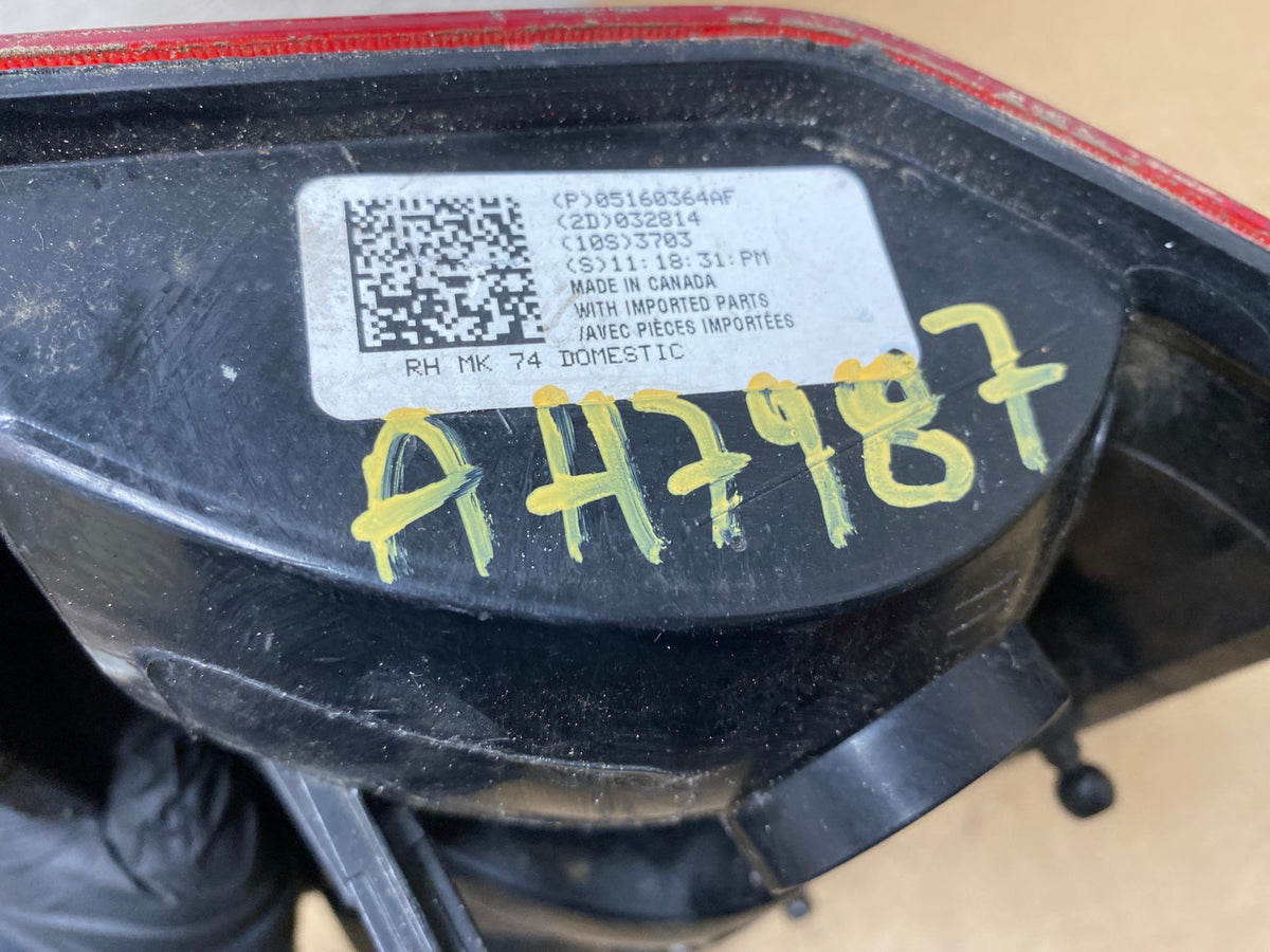 2008-2016 Jeep Patriot Right Passenger Rh Side Tail Light AH7987 LK6
