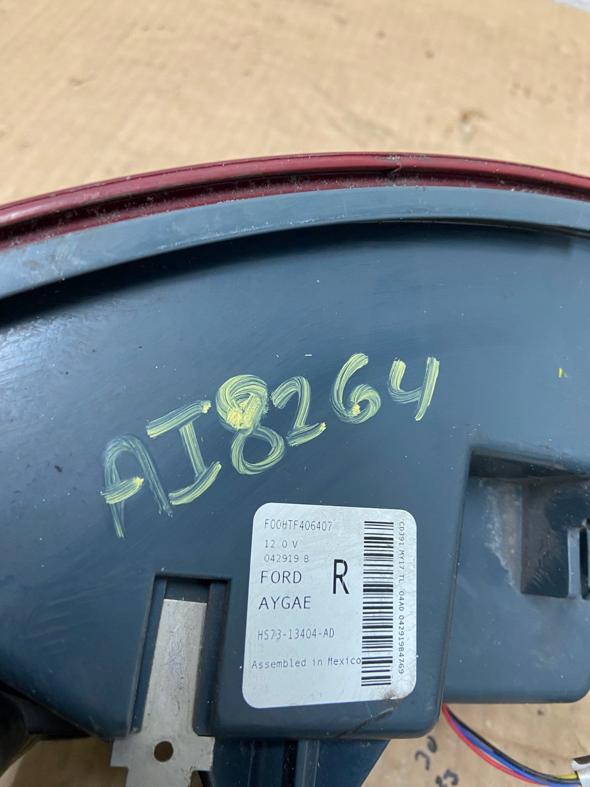 2017 - 2018 Ford Fusion Right Passenger RH Side Tail Light AI8264 LK6