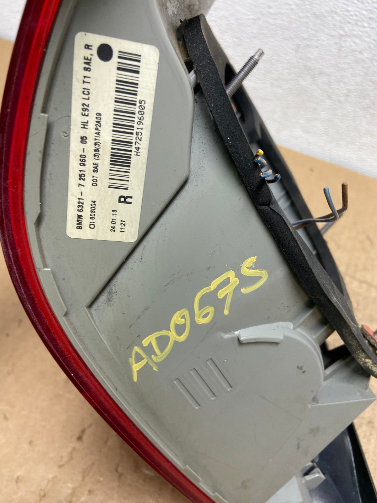 2011 2013 BMW 3 Coupe 328i 335i M3 E92 Right Passenger Tail Light AD0675 LK7