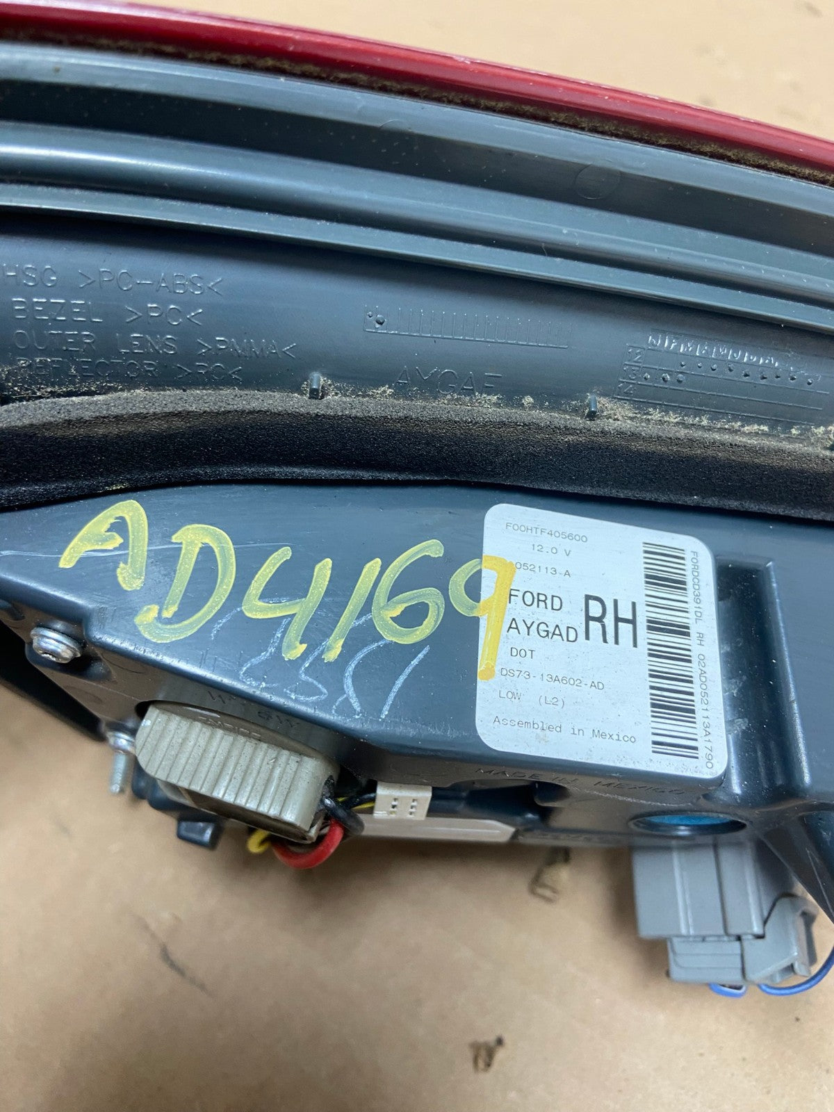 2013 to 2016 Ford Fusion Right Passenger RH Side Tail Light Inner AD4169 LK6