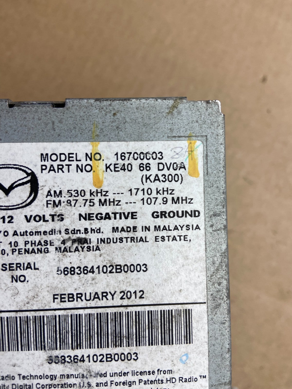 2013 - 2015 Mazda CX5 CX-5 Radio Navigation Player Screen Display AC6139 DG6