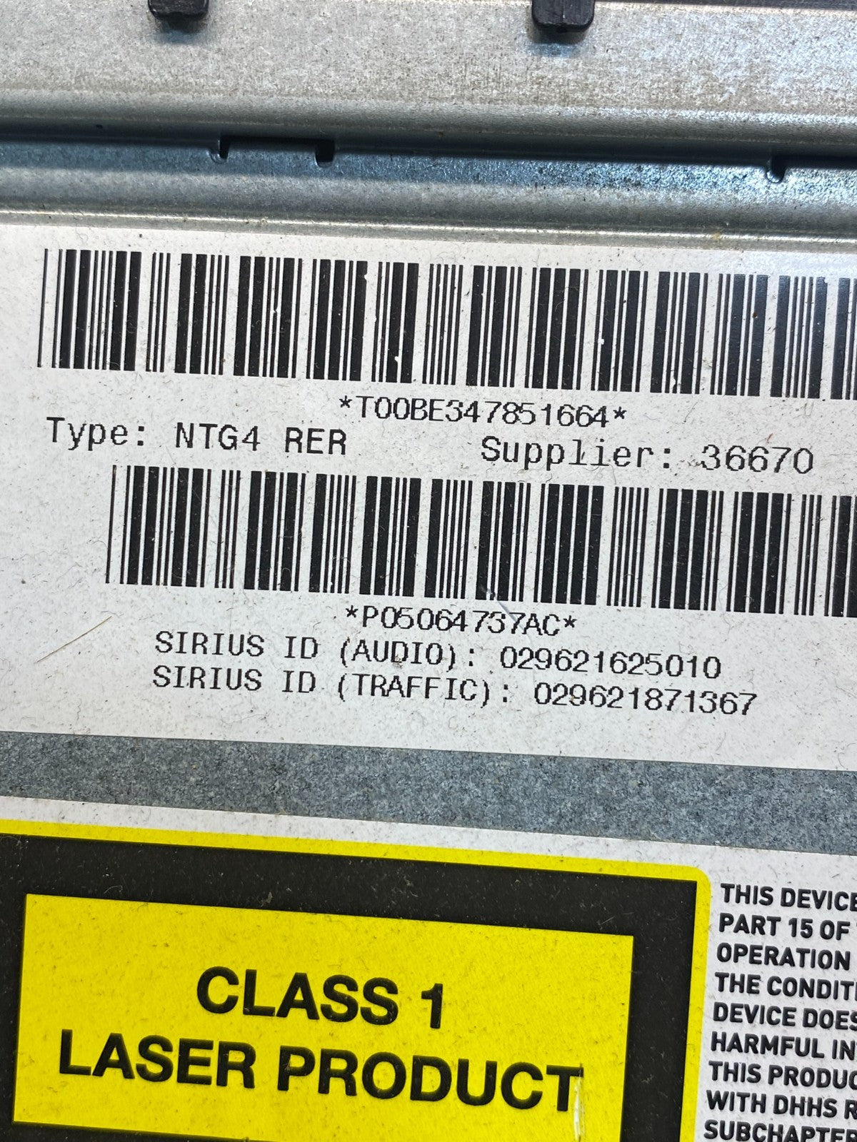 2007 2014 Jeep Dodge Chrysler Screen Display CD Player Satellite Radio AG5982 DG6
