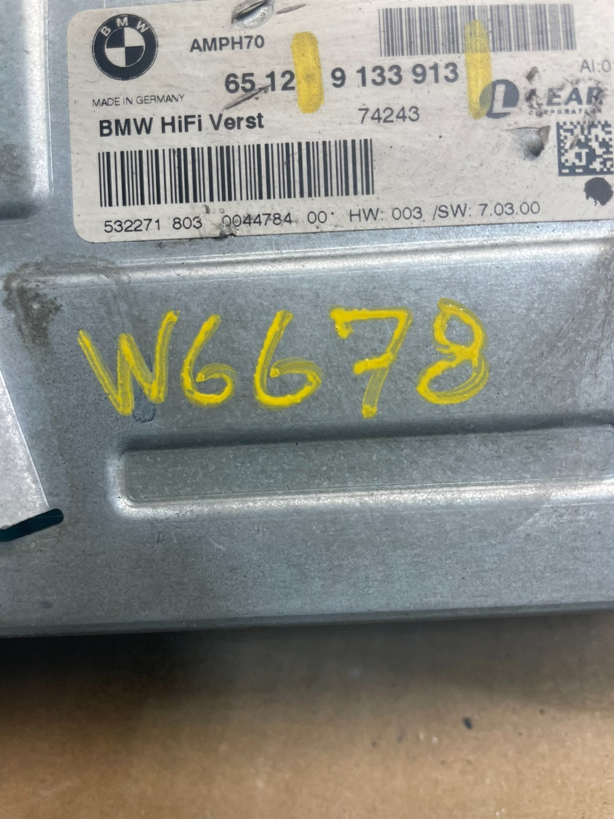 2007-2010 BMW X5 Top HiFi Lear Radio Audio Amplifier Amp OEM W6678 DG4