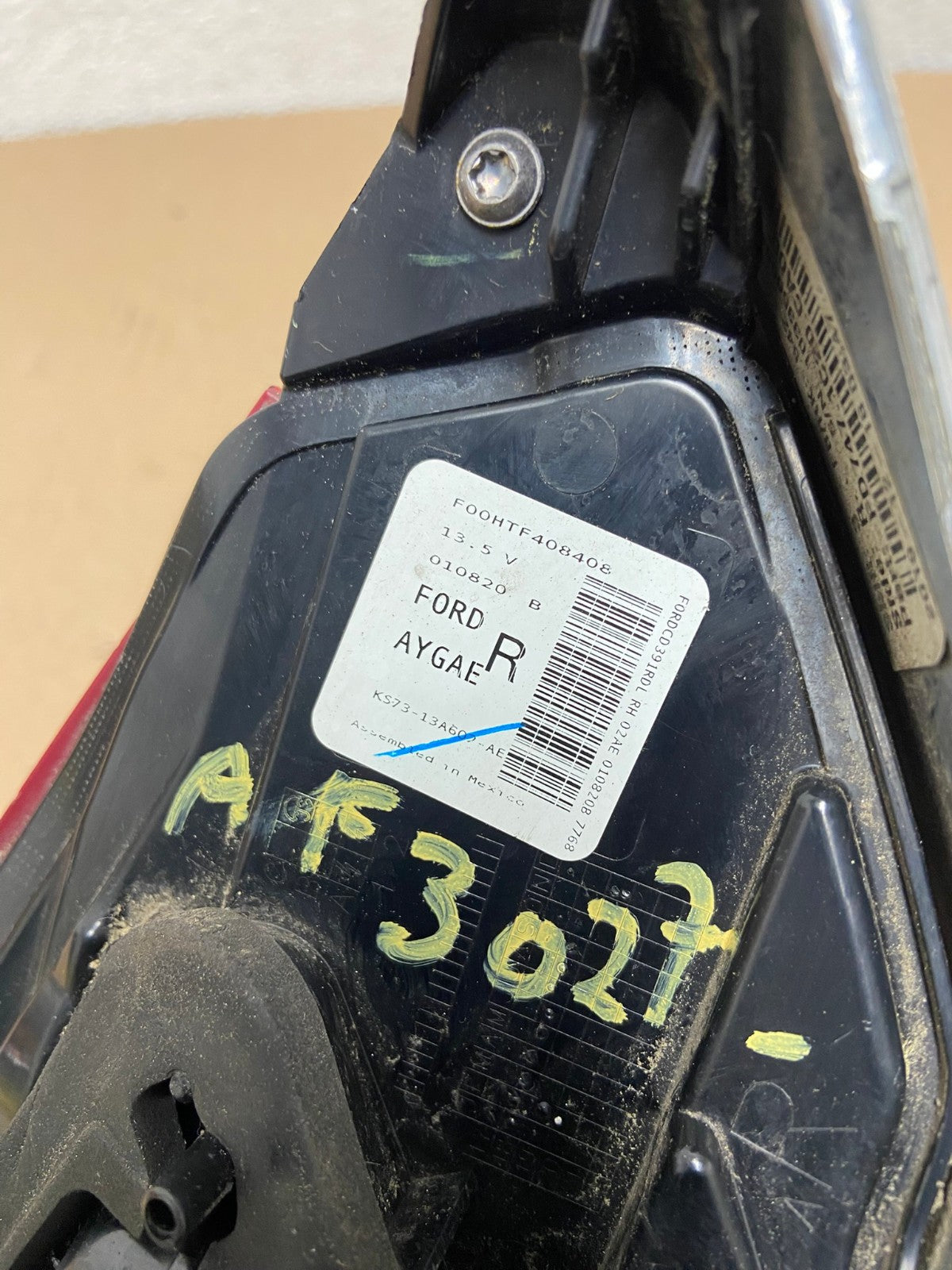 2017 - 2018 Ford Fusion Right Passenger RH Side Inner Tail Light AF3027 LK7