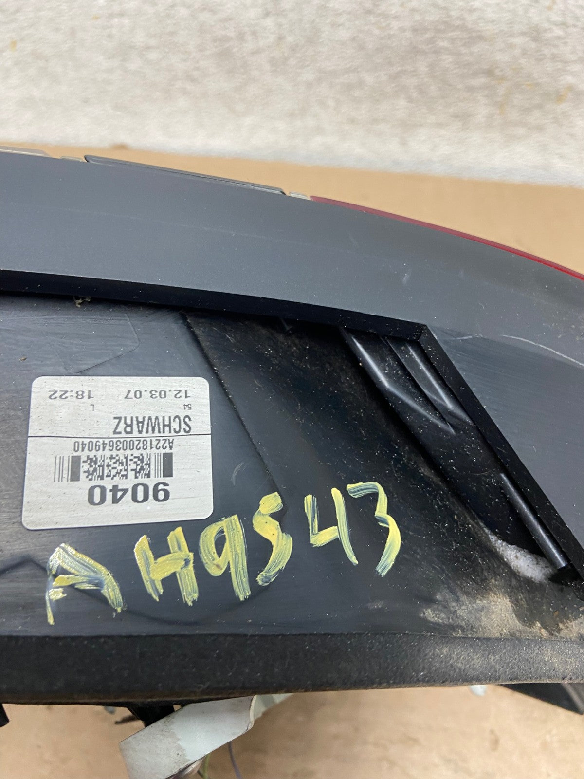 2007 - 2009 Mercedes-Benz S-Class Tail Light Left Driver LH Side AE7341 LK6