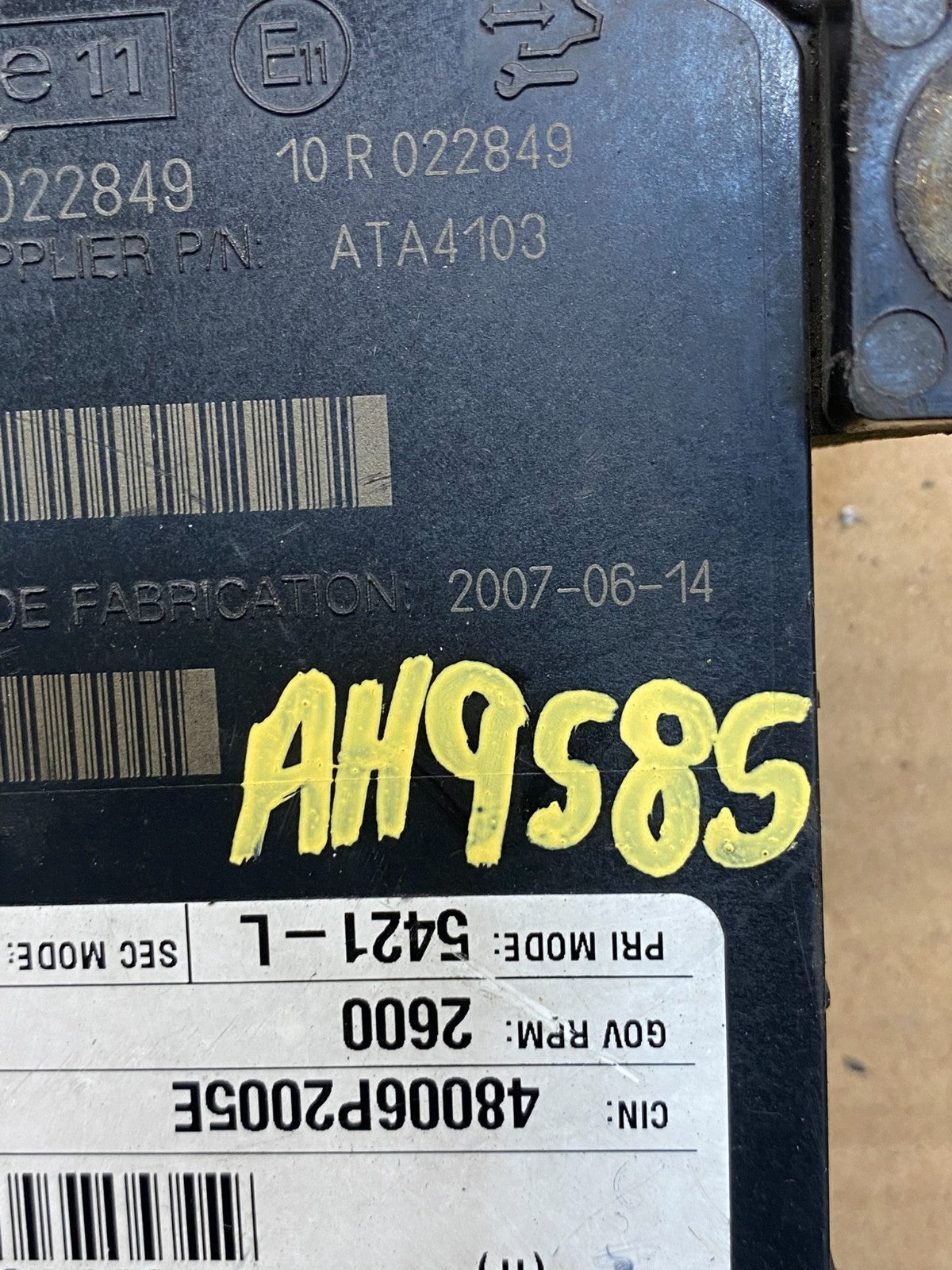 Allison Transmission Control Module 29545322 ah9585 DG3