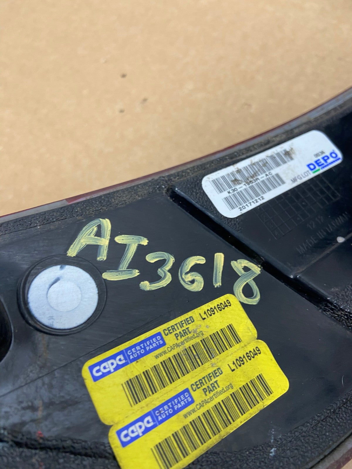 2011 2012 2013 2014 2015 Ford Explorer Right Passenger Tail light DEPO AI3618 LK7