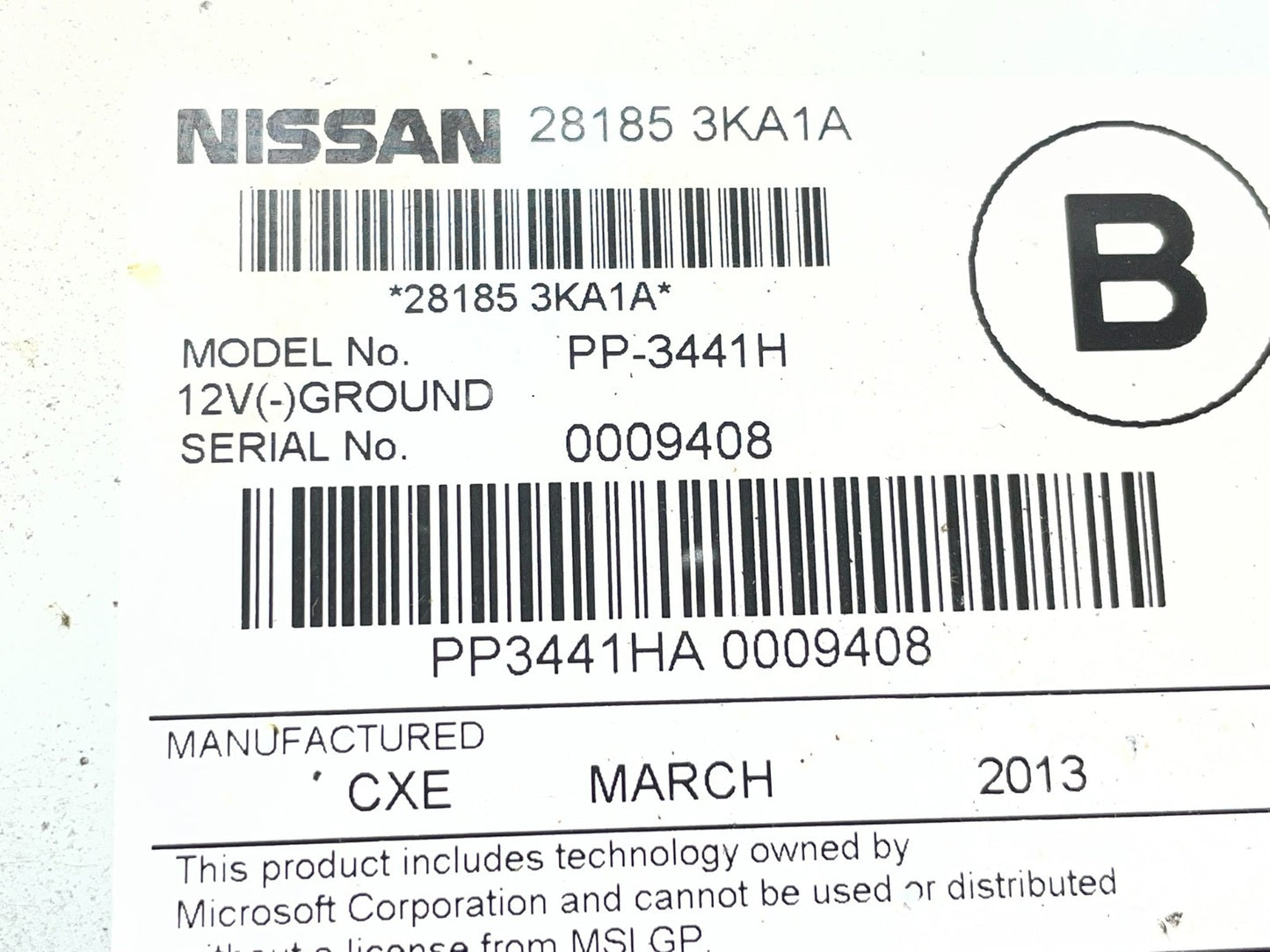 2013 to 2016 Nissan Pathfinder Radio Temperature Climate Control AG2995 DG8