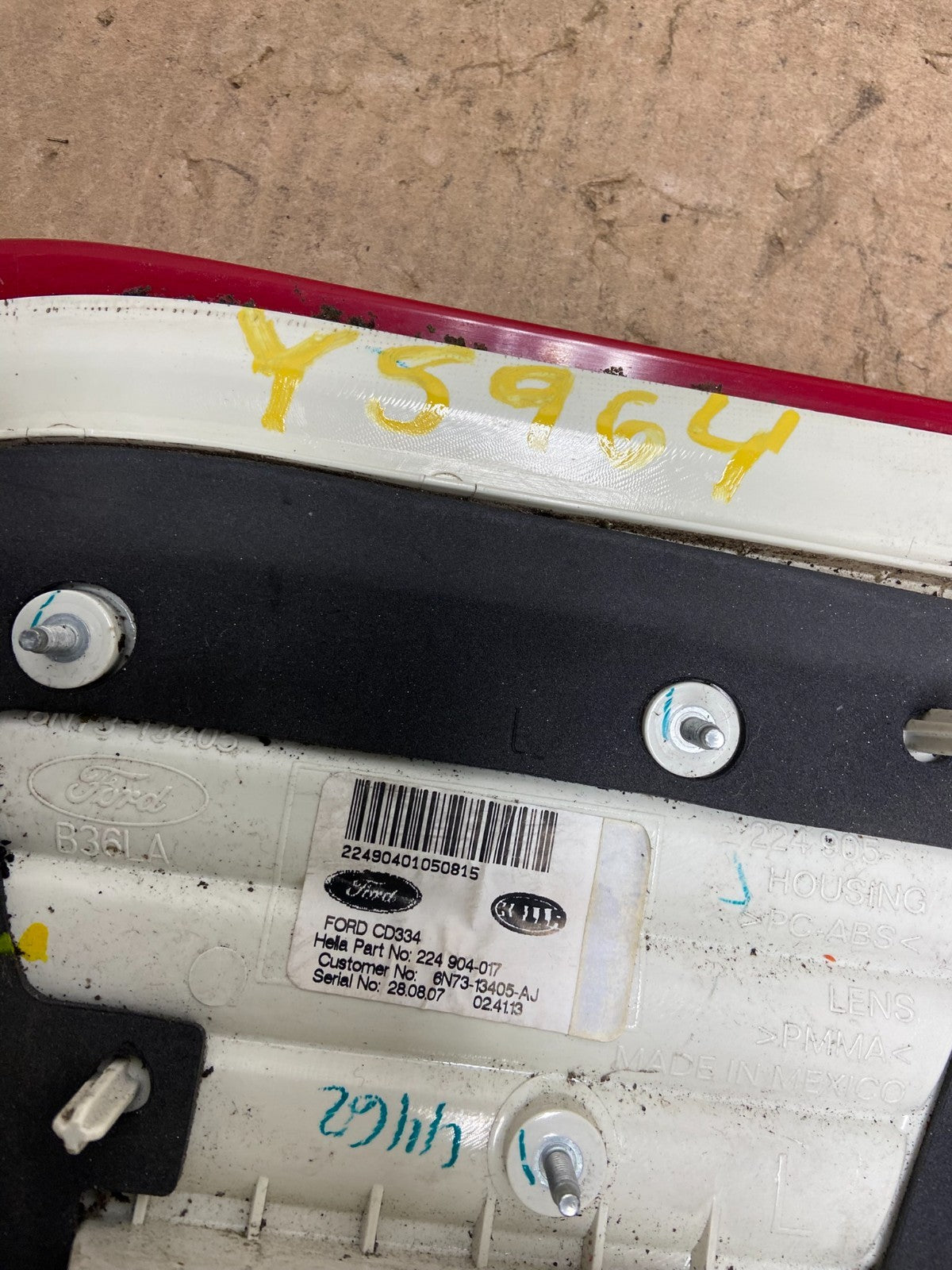2006 - 2009 Mercury Milan Left Driver Lh Side Tail Light Inner Y5964 DW6