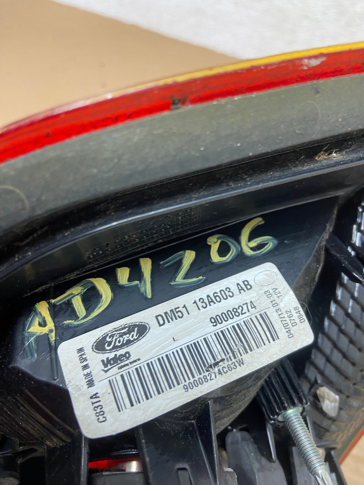 2013 to 2016 Ford C-Max Left Driver Side Tail light Inner AD4206 LK7