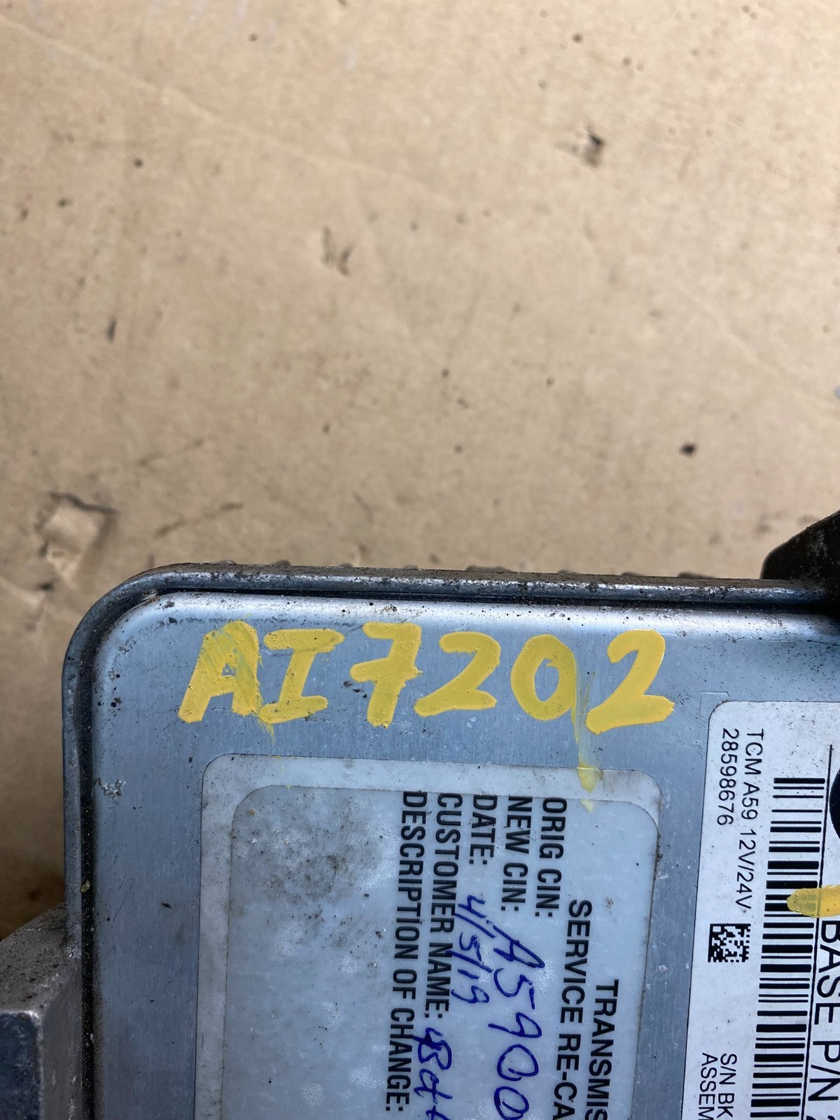 29551869 Allison TCM Transmission Control Module Computer Auto AI7202 DW3