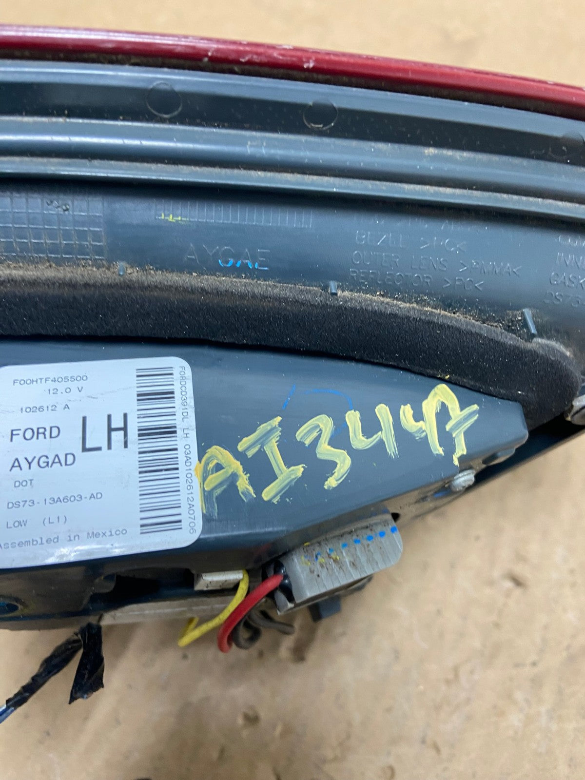 2013 to 2016 Ford Fusion Left Driver Side Tail Light Inner AI3447 LK6