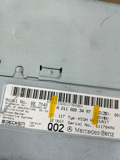 2003-2006 Mercedes Benz W211 E350 E500 Radio Screen Navigation Display AB3040 DG7