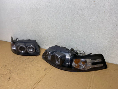 1999 to 2004 Ford Mustang Left+Right Set Side Black LED Headlights AD1076 DG1