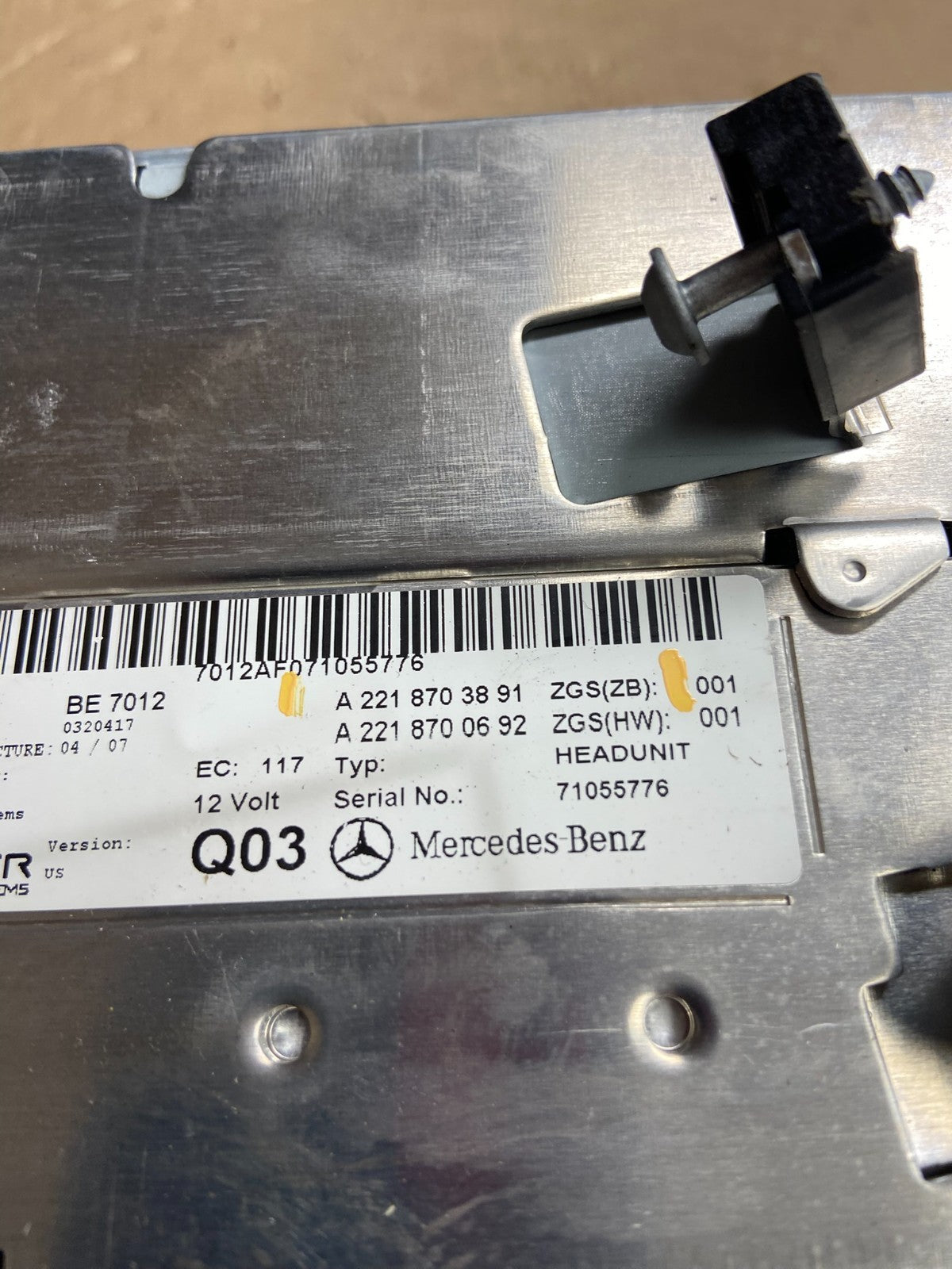 2007-2014 Mercedes-Benz S550 Head Radio Comand Command CD Navigation AE4482 DW5