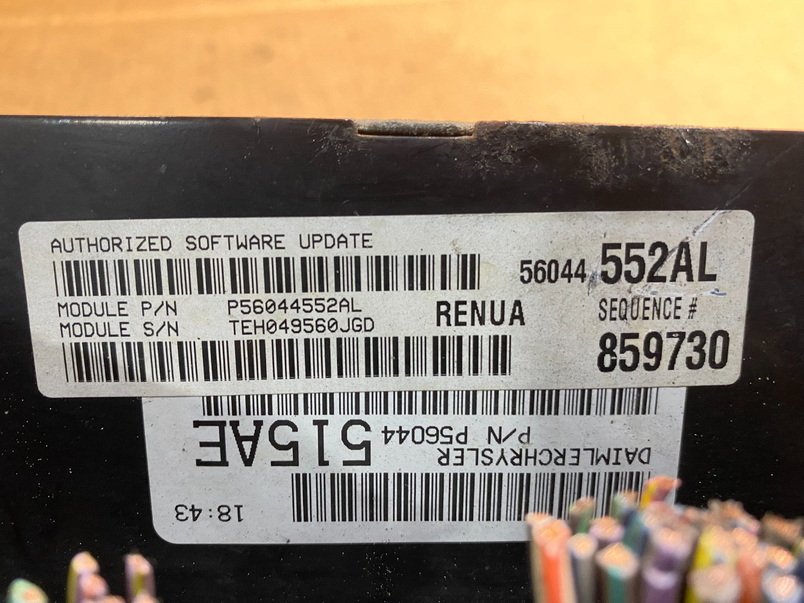 2005 to 2006 Jeep Grand Cherokee 3.7L Ecm Ecu Computer AB3769 DG2