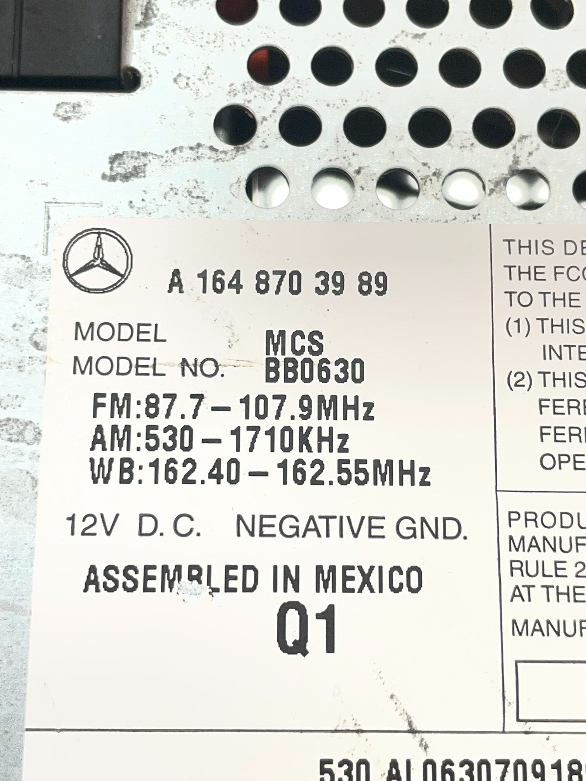 2006 2007 2008 Mercedes ML350 GL450 Radio Navigation Screen Display af5591 DG8