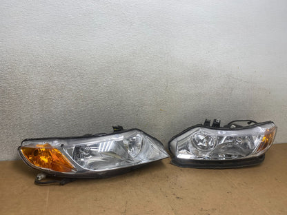 2006 2007 2008 Honda Civic Sedan Left+Right Headlights Halogen X5595 DW2