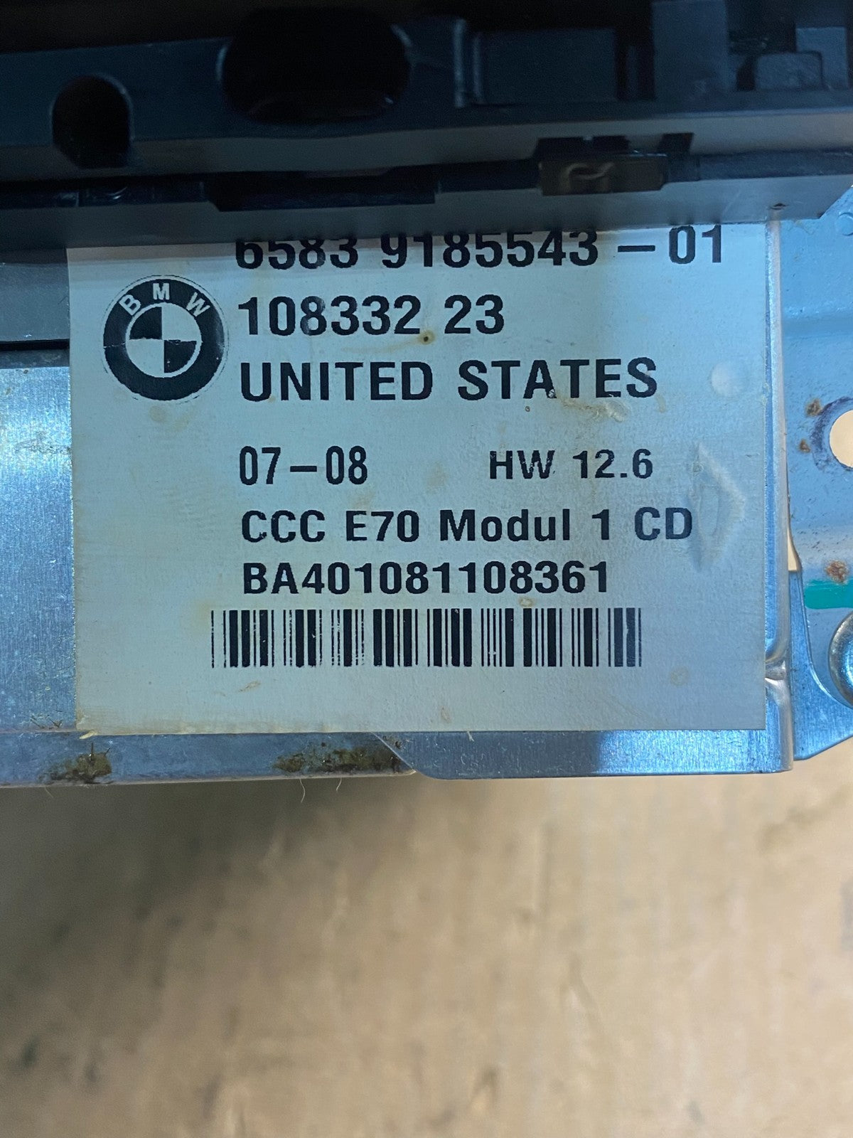 2007 - 2010 Bmw X5 Radio DVD CD Player AM/FM AE7841 DW6