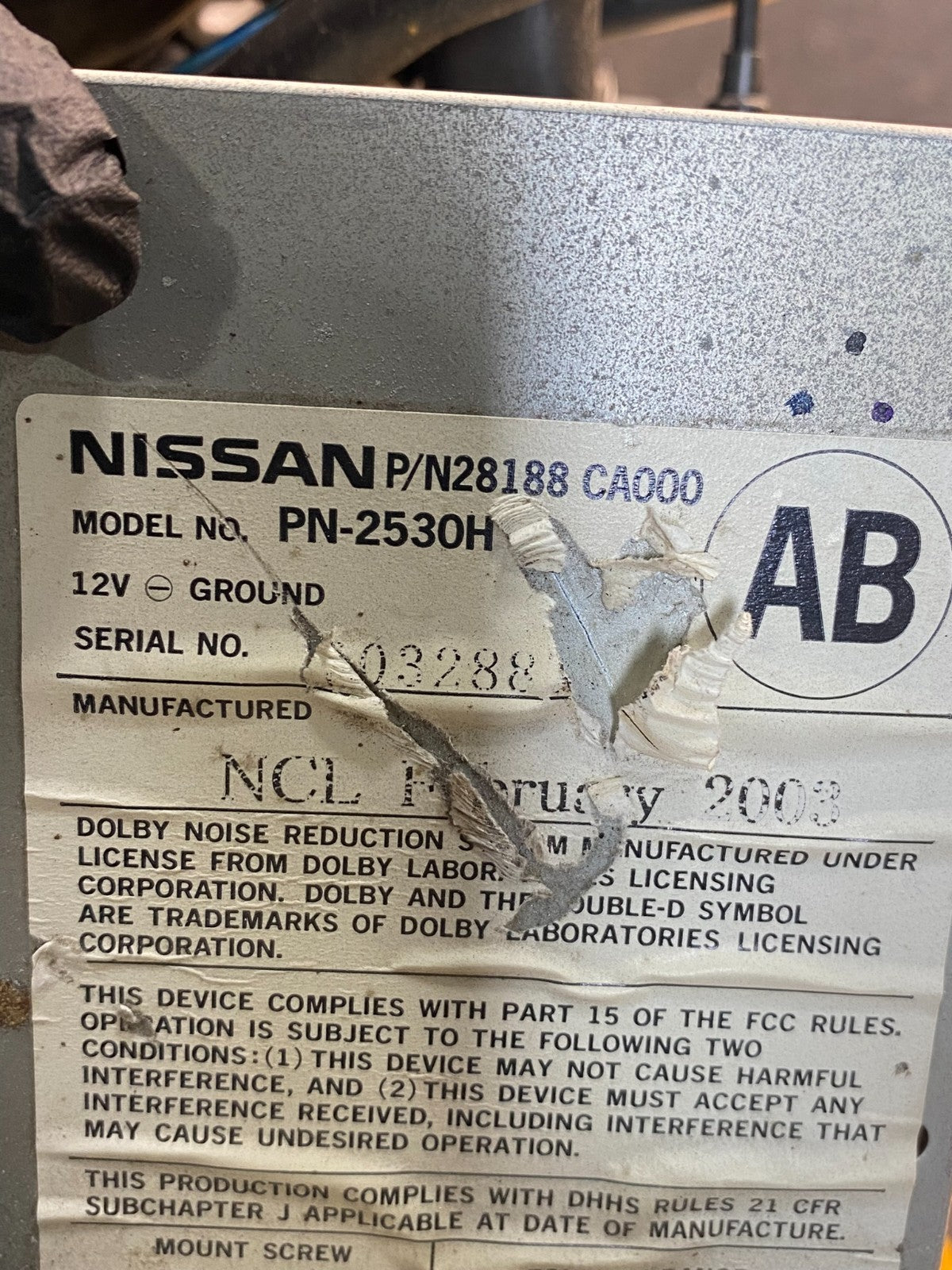 2003-2005 Nissan Murano 6 Disc CD Receiver Cassette Heater Control AH1757 DG6