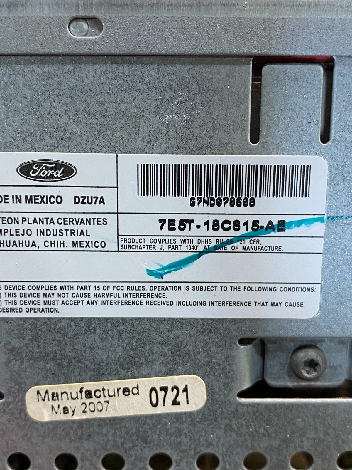 2007 Ford Fusion Mercury Milan AM FM Radio Stereo Receiver ad7606 DG6