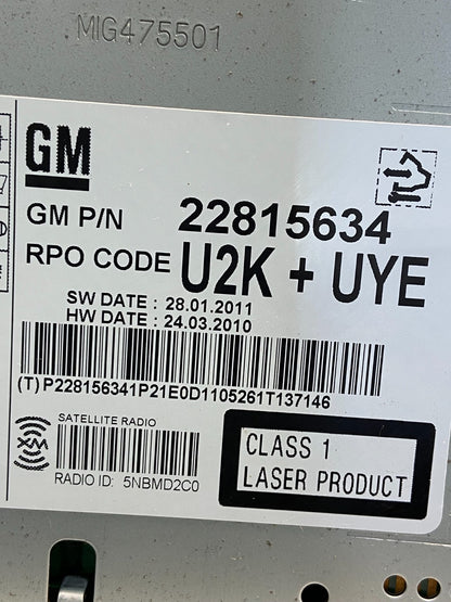2011 to 2012 Chevrolet Equinox Cruze Radio Cd Receiver 22815634 ae4610 DG6