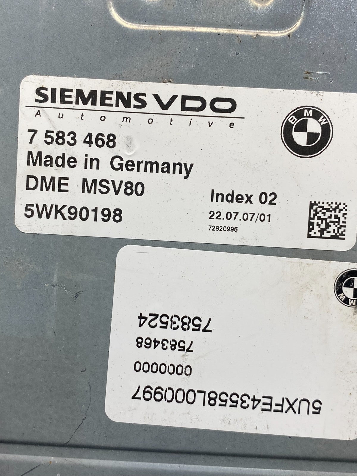 2007 to 2010 BMW X5 ECM ECU Engine Control Computer Module 7583468 ag7014 DG2