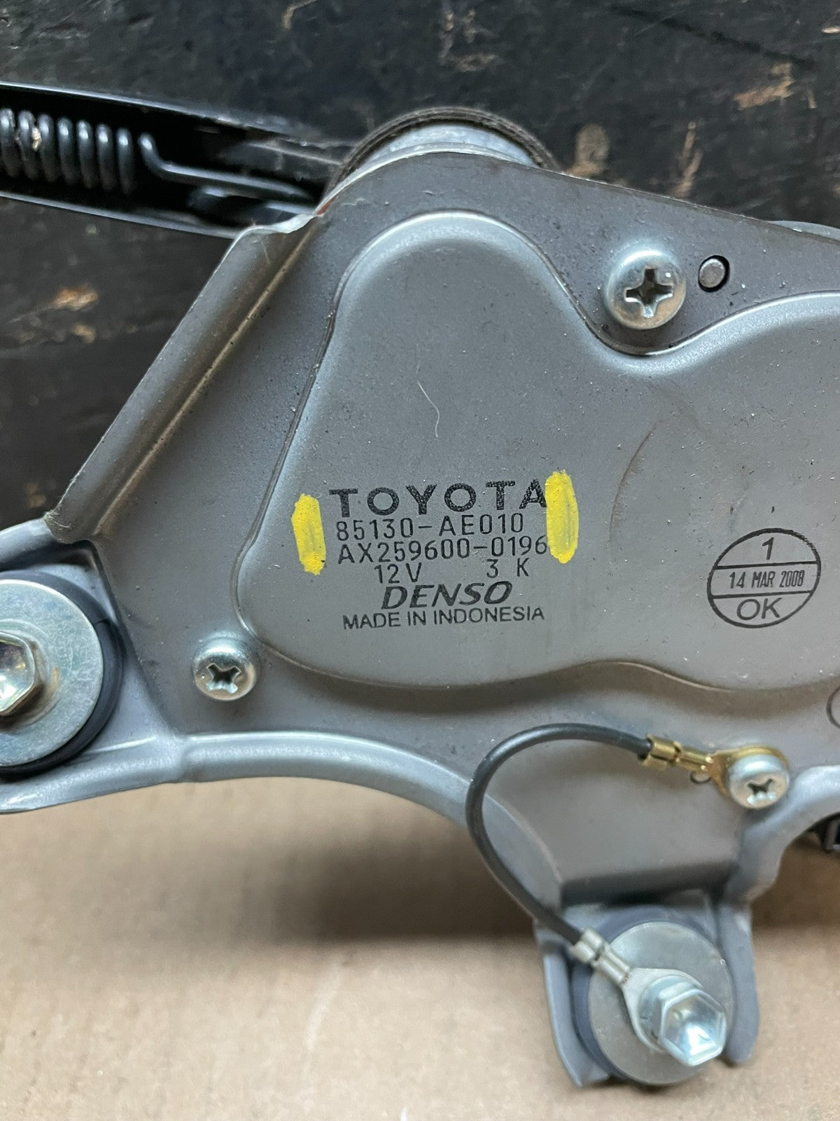 2011-2020 Toyota Sienna Rear Windshield Washer Wiper Motor W5945 DG5