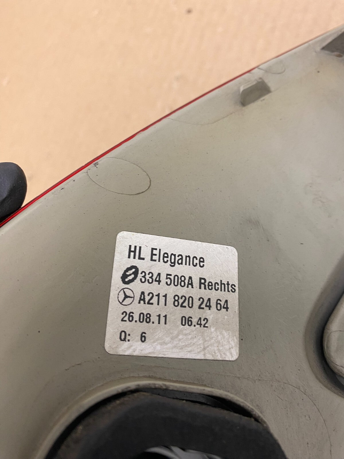 2007 - 2009 Mercedes E E320 E500 Sedan Right Passenger Tail Light M7847 DW7