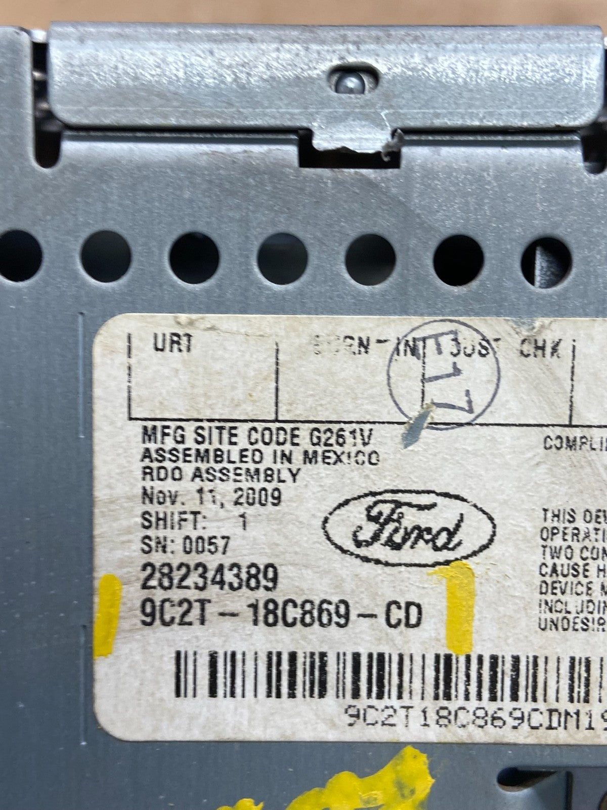 2007 2010 Ford Fusion Mercury Milan Radio Stereo AM/FM CD Player Oem W9807 DG6