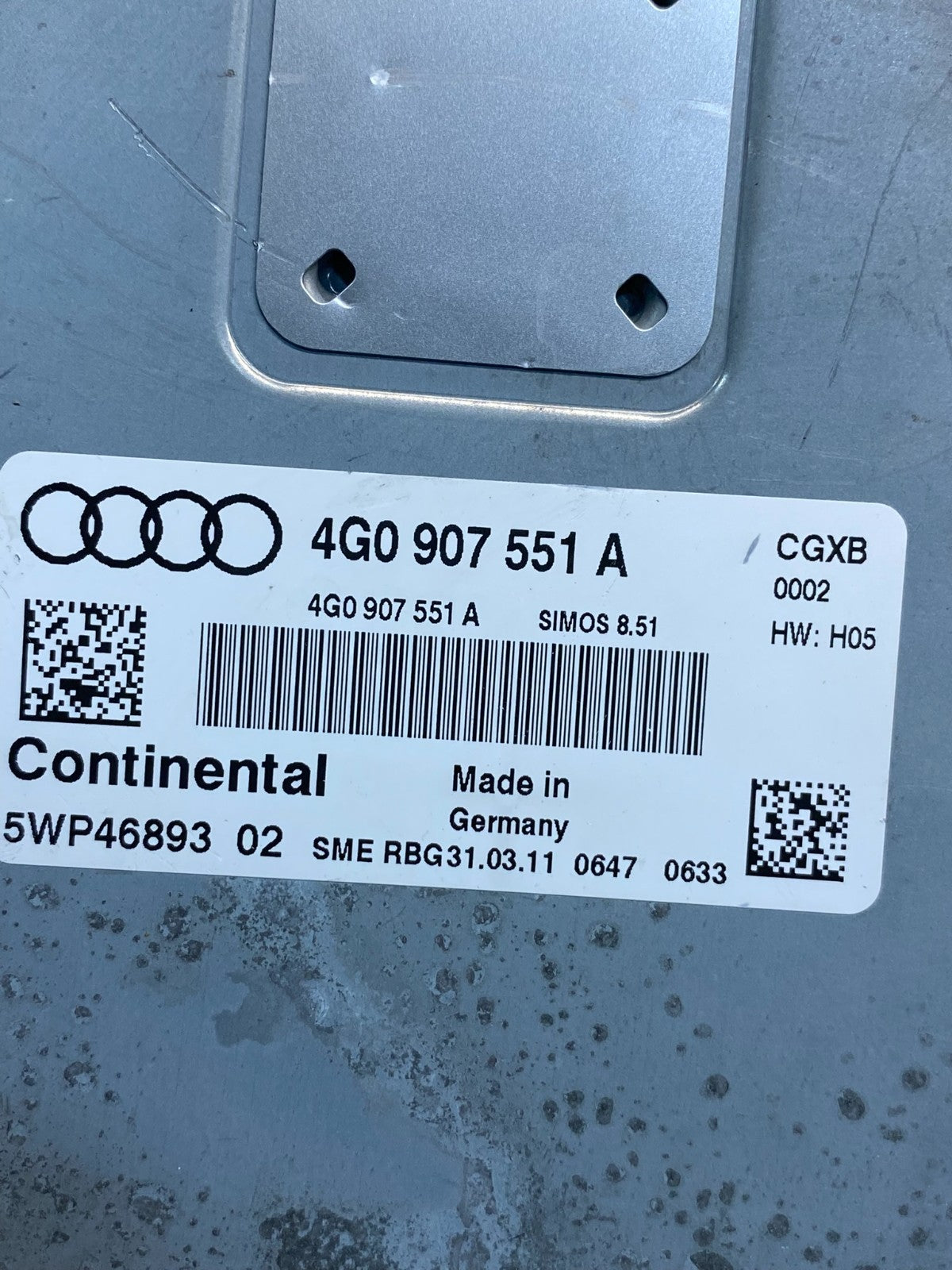 2009 to 2011 Audi A6 Engine Computer Ecu Pcm Ecm Pcu 4G0907551A AI9874 DW2