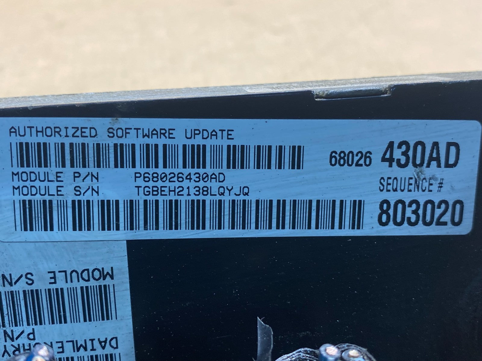 2008 2010 Dodge Magnum Charger 3.5L Engine Control P68026430AD AE7493 DW2