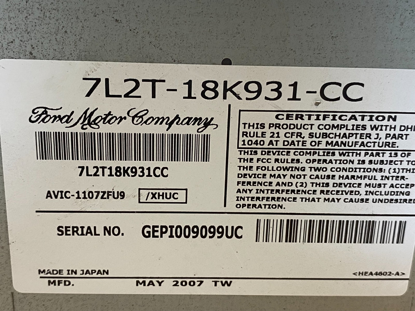 2006 - 2008 Ford Expedition Explorer Radio CD Player AM/FM AE6378 DW6
