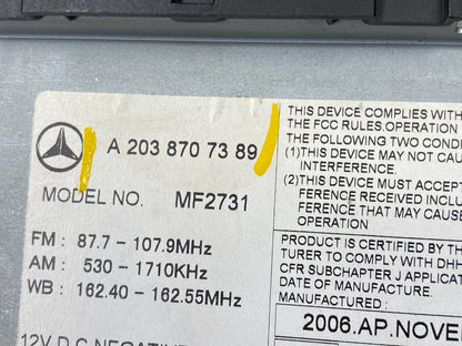 2005 2006 2007 Mercedes W203 C230 C240 Head Radio CD Player Stereo X5786 DG6