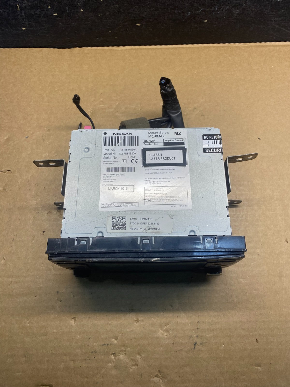2015 to 2016 Nissan Sentra Versa Radio CD Player AM/FM 281859MB0A AF6584 DG5
