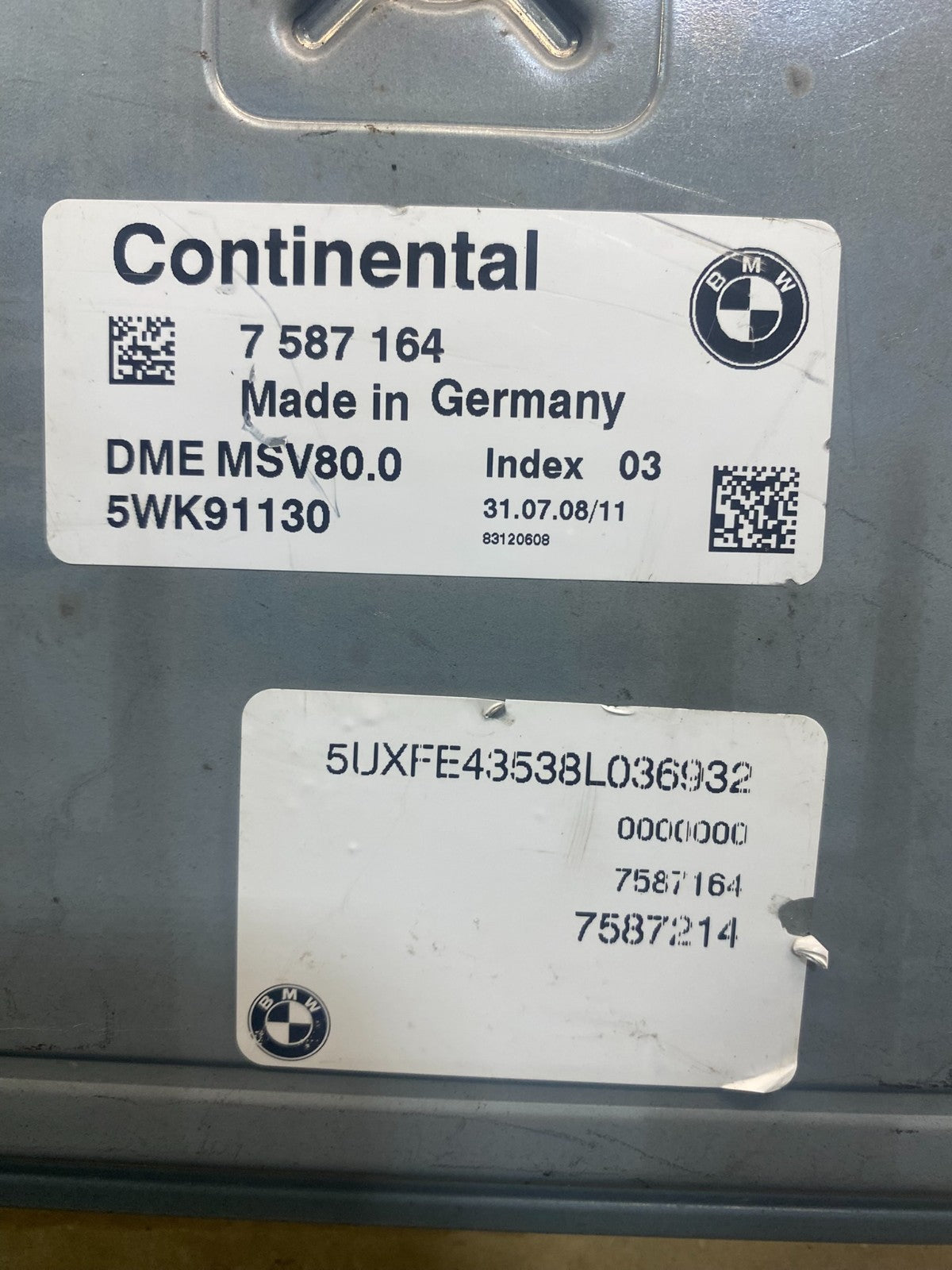 2007 - 2011 BMW 328i 528i E90 ECM ECU Engine Computer 7587164 AE4745 DW2