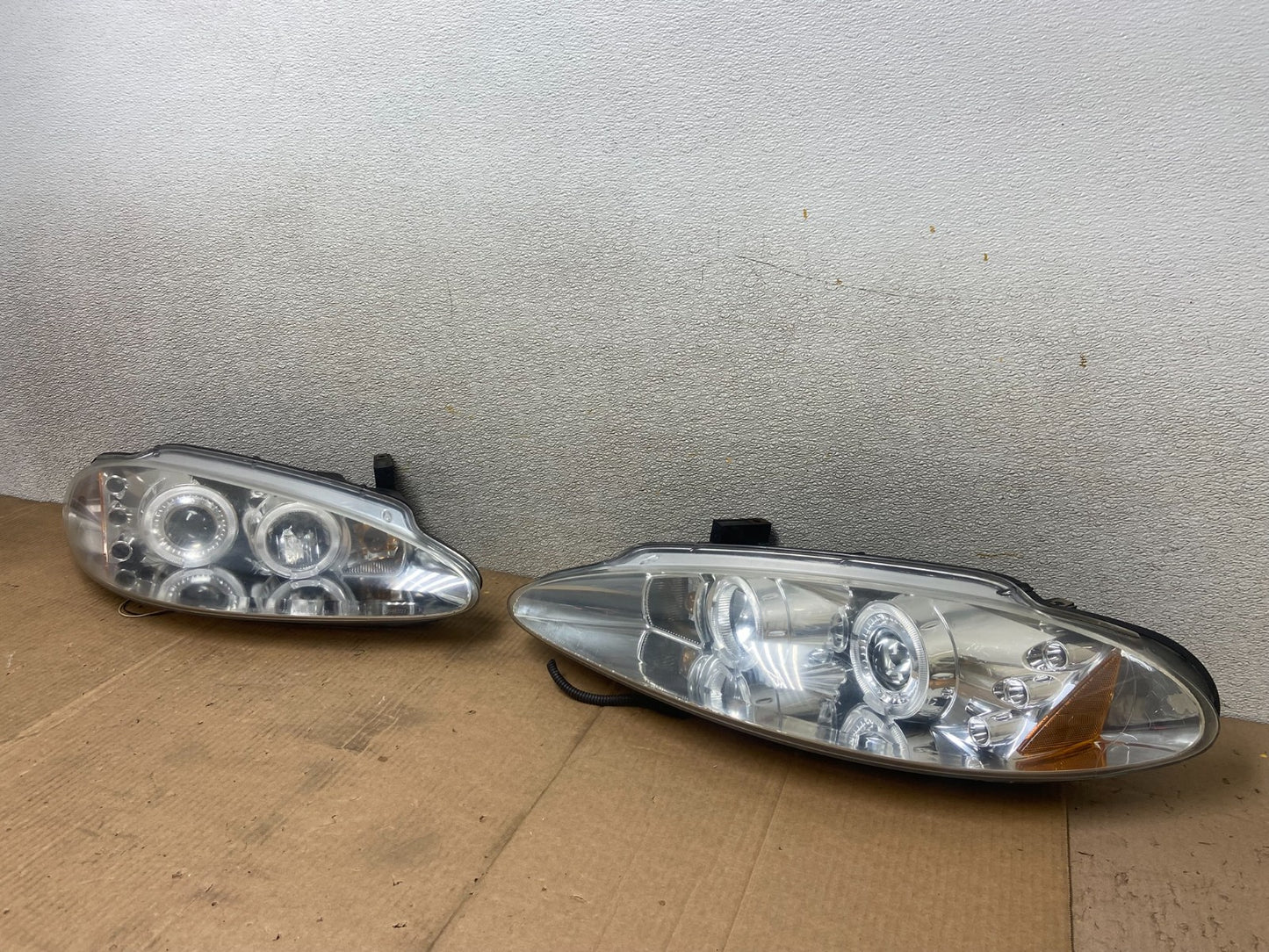 1995-1996 Mitsubishi Eclipse Left+Right Set LED Chrome Headlight AA6214 DG1
