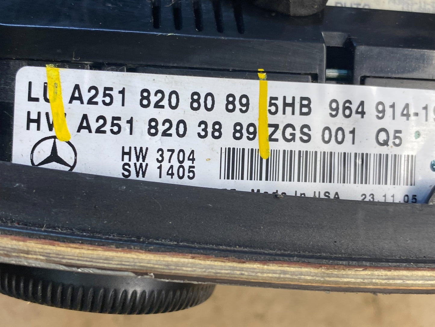 2006-2012 Mercedes W251 GL320 ML550 AC Temp Heater Climate Control T1356 DG7
