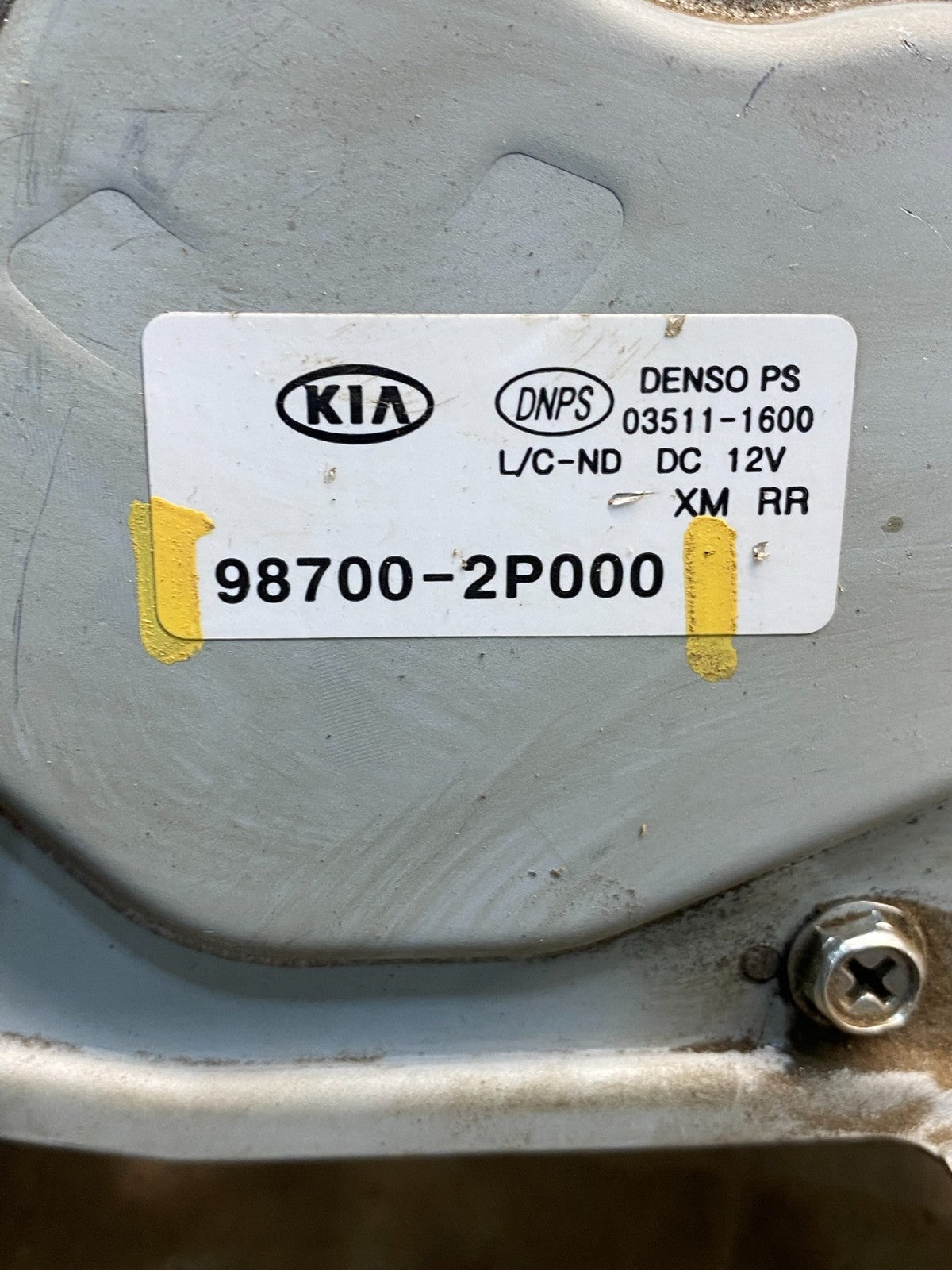 2011 - 2013 Kia Sorento Rear Glass Windshield Wiper Motor AE8256 DG6