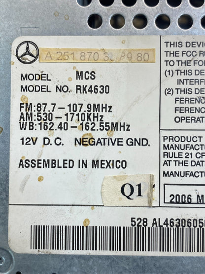 2006-2009 Mercedes W251 R350 Head Command Navigation Radio 6 CD Player AD6573 DG6