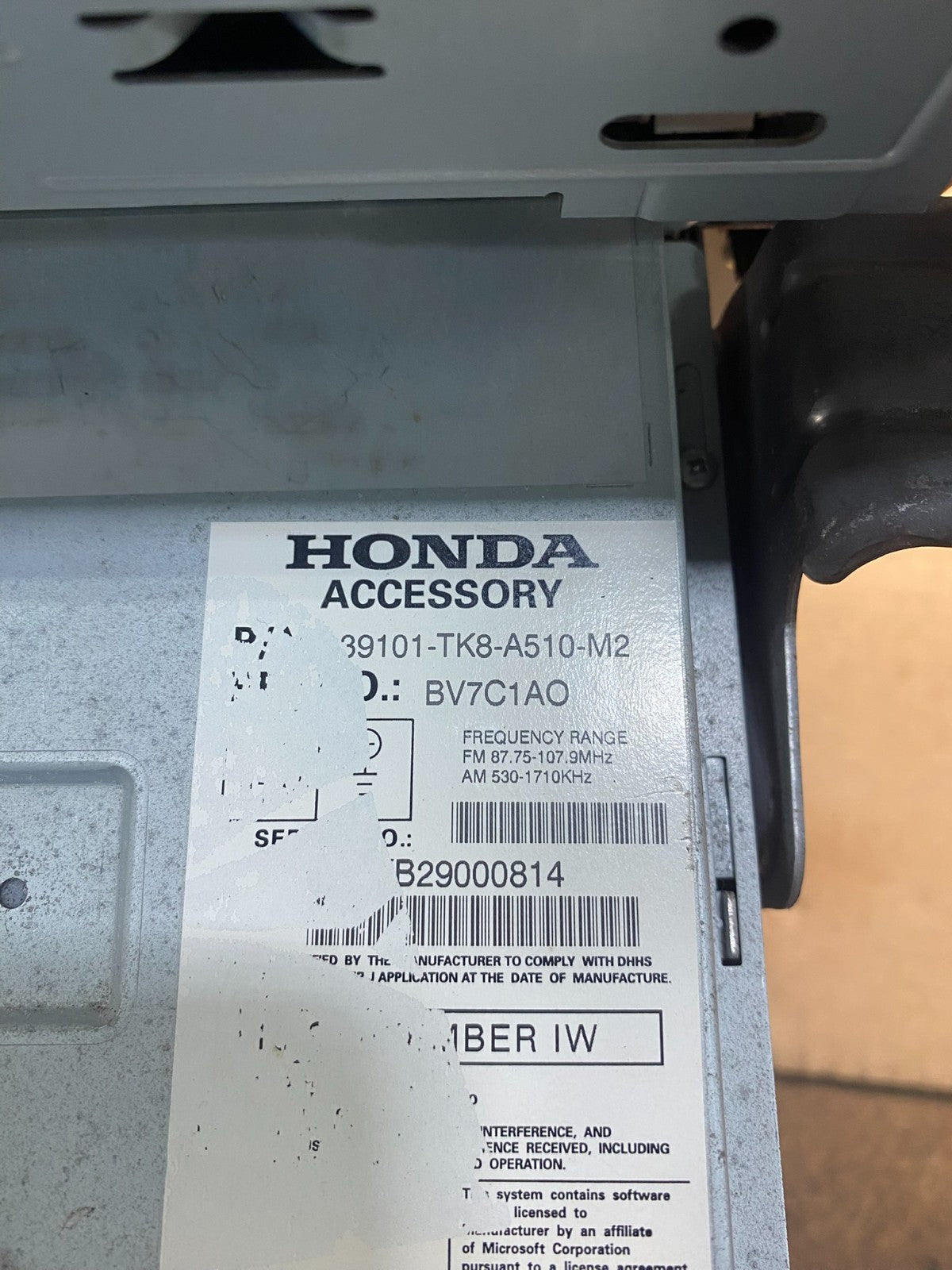 2011 to 2013 Honda Odyssey Radio AM/FM Control Panel AC2714 DG8