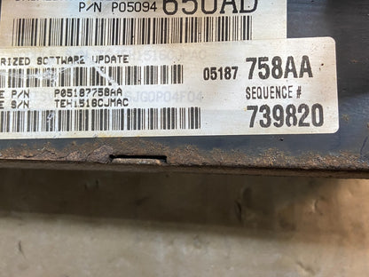 2006 Chrysler Town Country Caravan Engine Control ECU P05187758AA ag1623 DG2