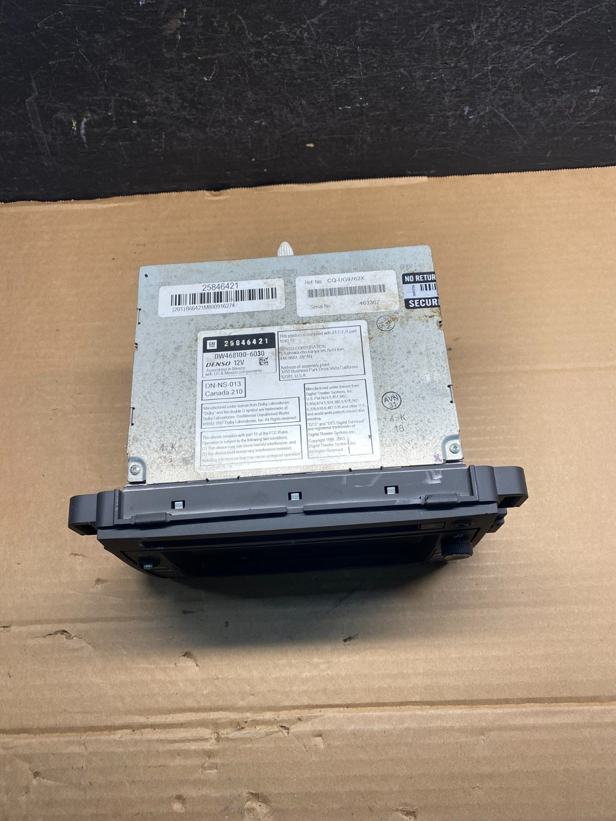 2007 to 2014 Chevrolet GMC Cadillac Radio Navigation Screen Display AD7609 DG3