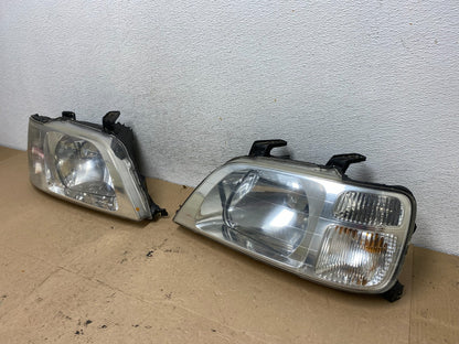 1997 to 2001 Honda CR-V Crv Left+Right Set Chrome Headlights Halogen AF4711 DW1