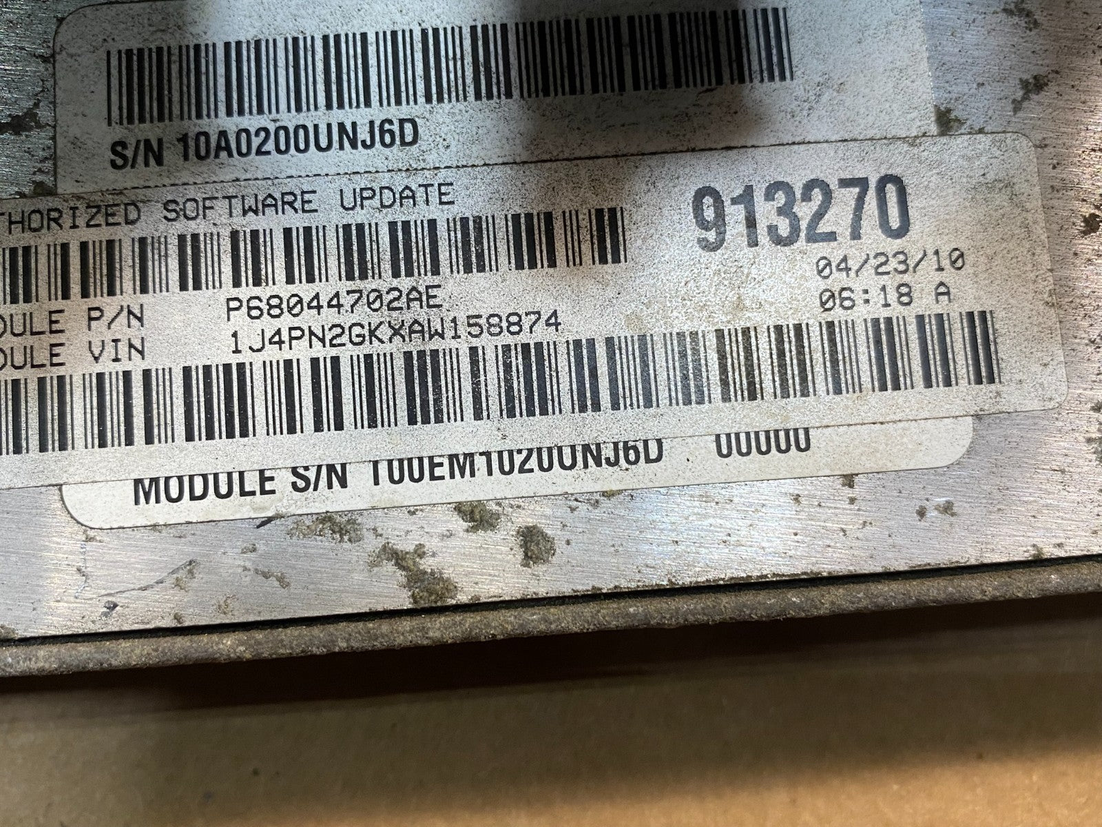 2010 Jeep Liberty Nitro 3.7L Engine Control Unit ECU ECM p68044702AE AE8068 DW2