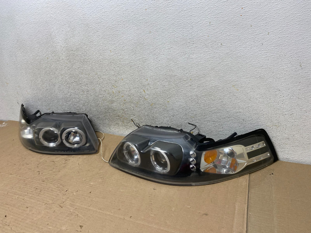 1999 to 2004 Ford Mustang Left+Right Set Side Black LED Headlights AH9484 DG1