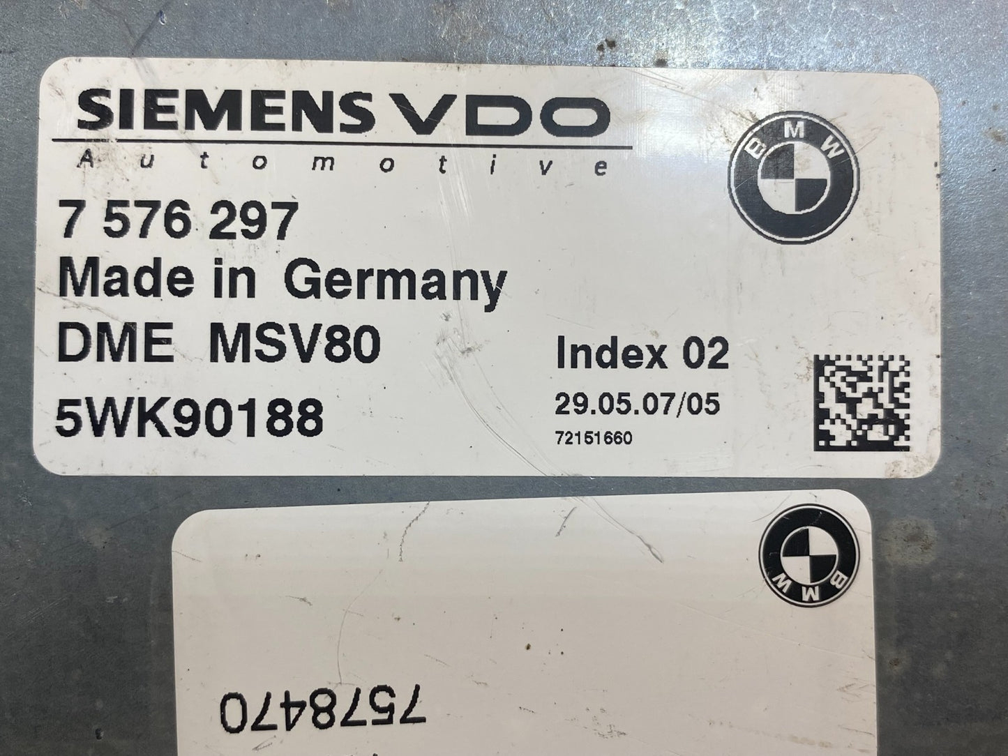 2007 - 2011 BMW 328i 528i E90 ECM ECU Engine Computer 7576297 AE7748 DW2