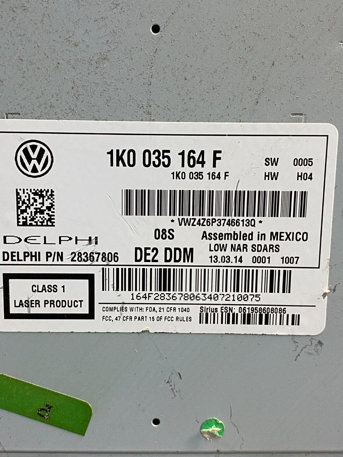 2012 to 2017 Volkswagen Passat Jetta Radio CD Player AM/FM Media AI7108 DG6