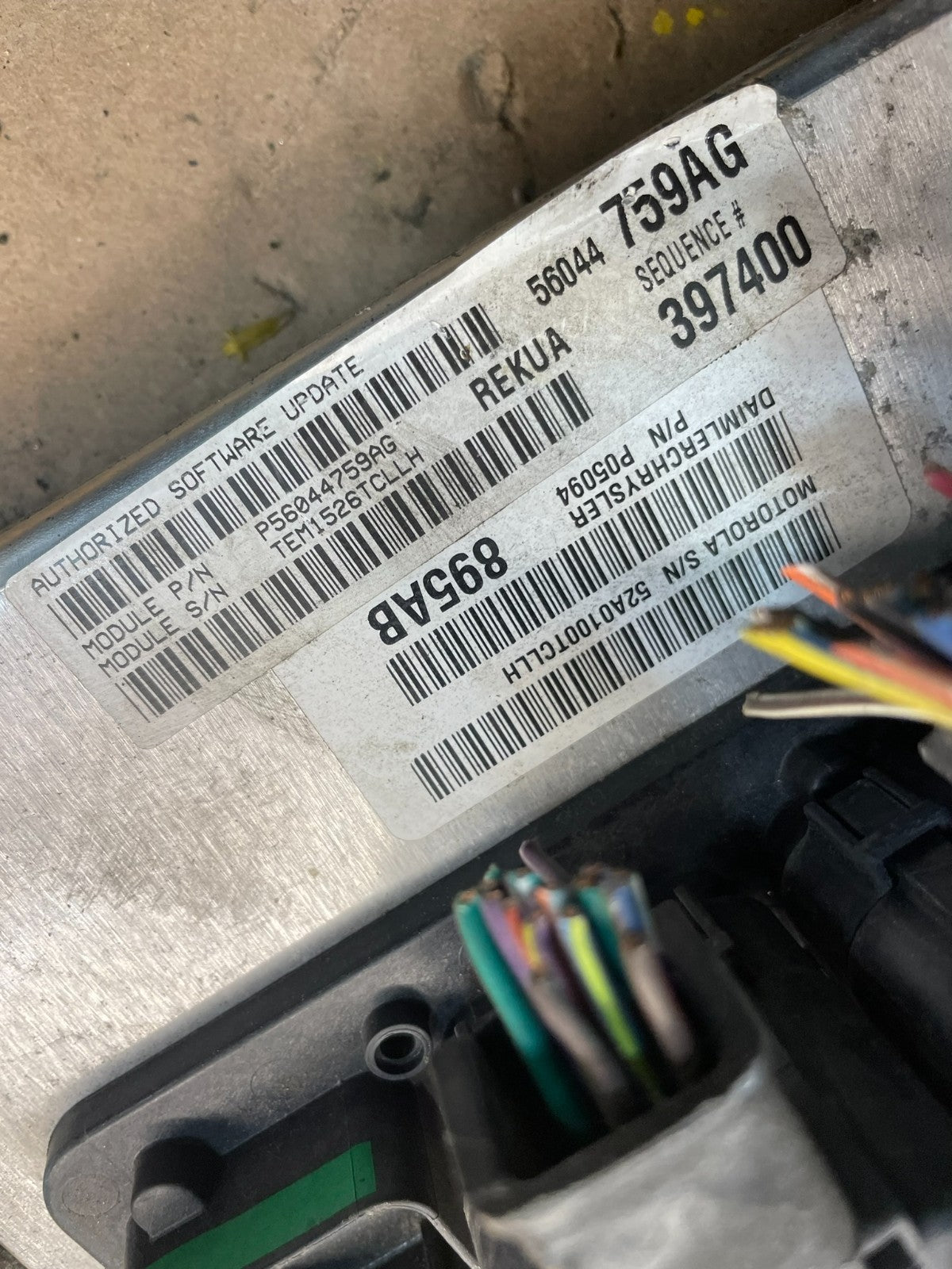 2005 to 2006 Jeep Grand Cherokee 3.7L Ecm Ecu Computer T7447 DG3